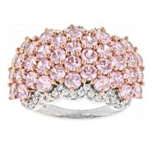 BELLA LUCE(R) PINK WHITE DIAMOND SIMULANTS PLATINUM OVER STERLING SILVER RING